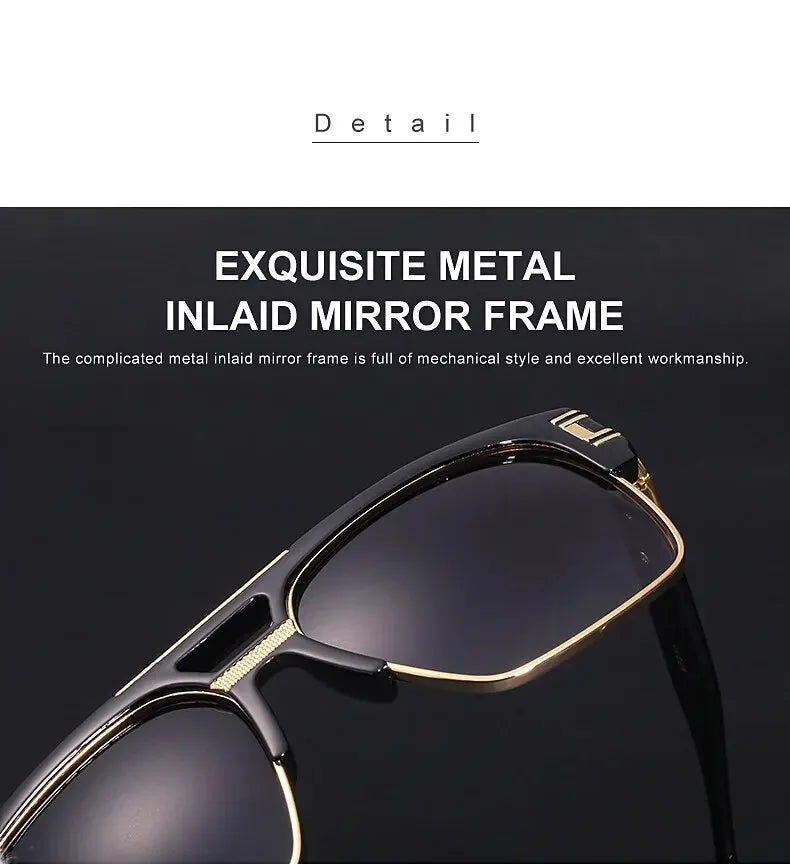 European And American Fashion Sunglasses Transparent Frame Glasses Cross Border Men And Women Retro Square Frame Sunshade Mirror