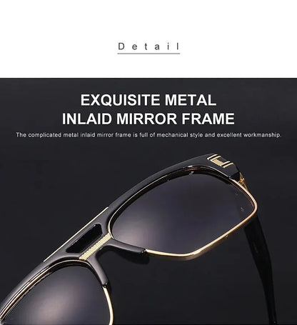 European And American Fashion Sunglasses Transparent Frame Glasses Cross Border Men And Women Retro Square Frame Sunshade Mirror