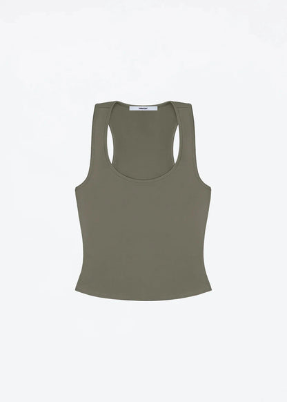 Tank Classic X-shaped Backless Baby Blue and Misty Gray Multi-color Comfortable Elastic Waist Tight Fit Backless Top army green