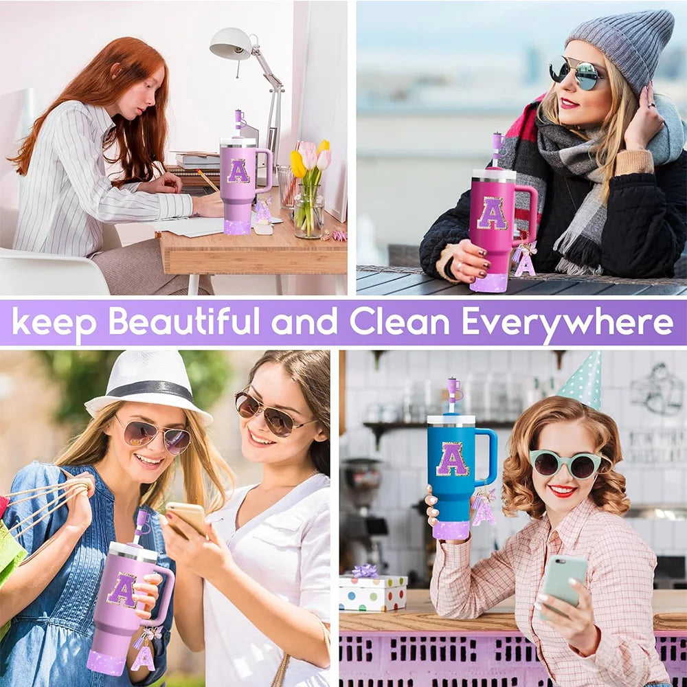 6PCS Cup Accessories Set for Stanley Cup  40oz tumbler with handle Including Silicone Straw Topper and Boot, Spill Proof Stopper Badiee Stylez