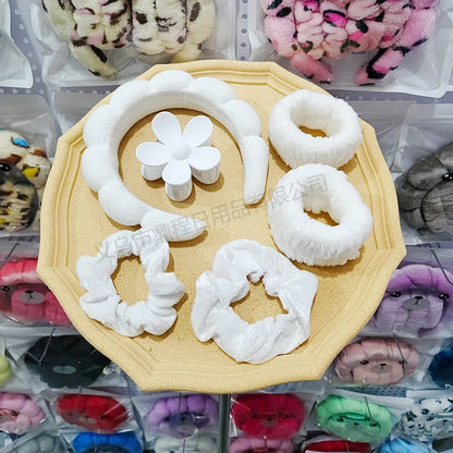 Wash Face Headbands For Women Puffy Sponge Hair Bands Cuff Waterproof Bands Absorbent Wristbands Girls Hair Accessories Set Badiee Stylez