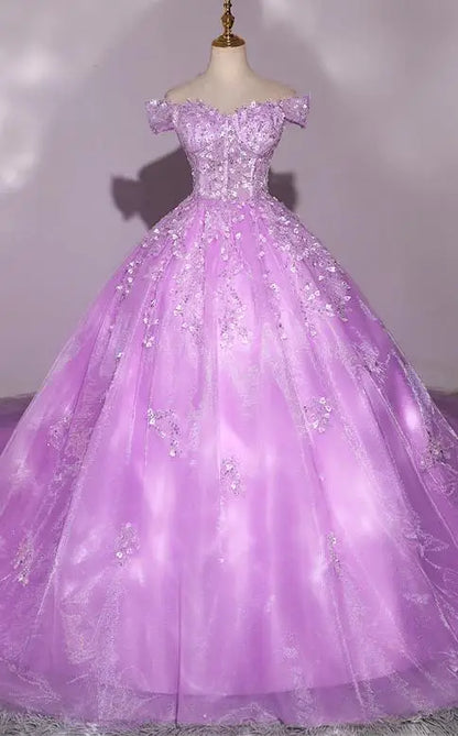 Shiny Party Dresses 15 Quinceanera Dresses Ball Gown Elegant Off Shoulder 15 Year Old Dress Customized Prom Gown Plus Size Badiee Stylez