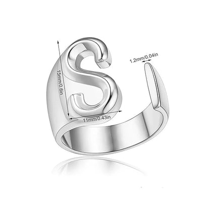 4 PCS Silver Plated Letter G U T S Ring Set Fashion Adjustable GUTS Rings For Women Fans Gifts