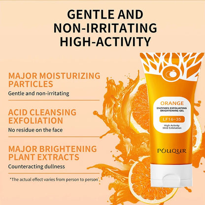 Orange Exfoliating Gel Cream Moisturizer Face Body Scrub Gel Deep Cleansing Moisturizing Facial Exfoliator Peeling Face Scrub