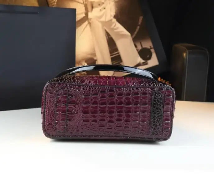 Genuine Leather Women Handbags New Tote Bag Fashion Crocodile Print Bucket Bag Retro Shoulder Messenger Bags Trend 2025