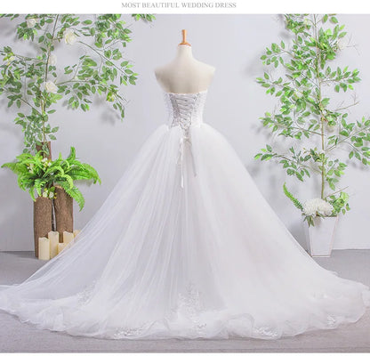 Strapless Wedding Dress 2025autumn New Style Elegant and Graceful Bride Slimming Palace Style Sexy Lace Puffy Dress Formal Dress Badiee Stylez