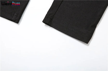 Weird Puss Hipster Fitness Jumpsuit Women Backless Sleeveless Deep v-Neck Cross Bandage Skinny Stretch Workout Sporty Streetwear