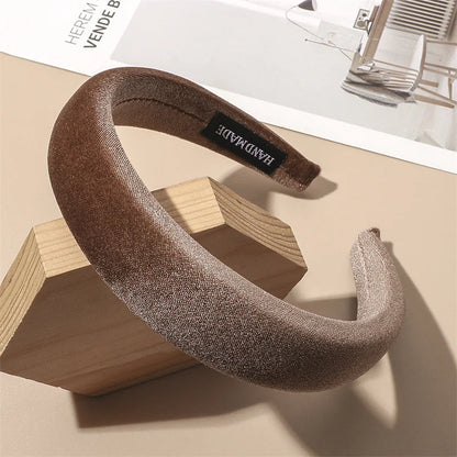Autumn Winter Soft Velvet Cloth Sponge Padded Hairbands for Women Girls Casual Shopping Face Washing Dress Up Hair Accessories MJH16 5