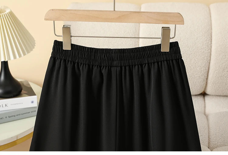 Plus Size Shorts Women High Elastic Waist Wide Leg Loose Pants With Pockets Summer 2025 New Korean Fashion Half Shorts Women