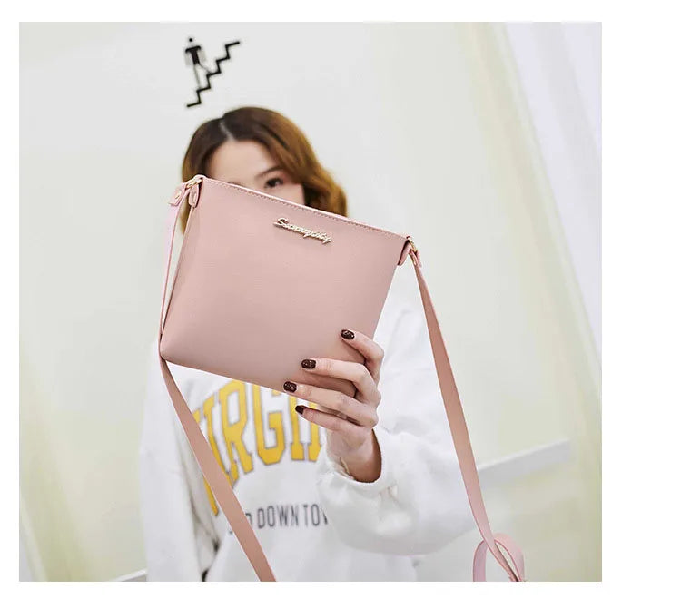 Fashion Solid Color Shoulder Bag Women Crossbody Bags Women PU Leather Woven Bag Mobile Phone Purse Mini Handbags hand bag