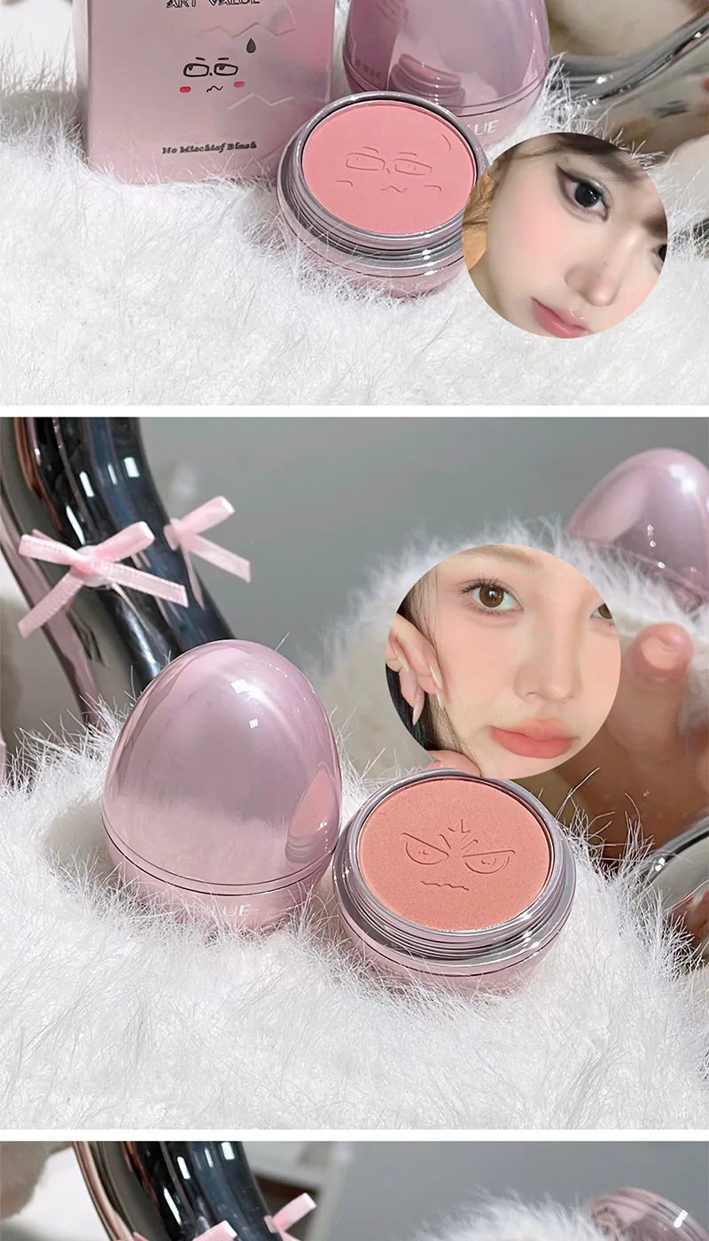 No-Mischief Blush - Multi-functional Solid Makeup Egg for Low-Saturation Gray-Pink Tint with Flawless Finish