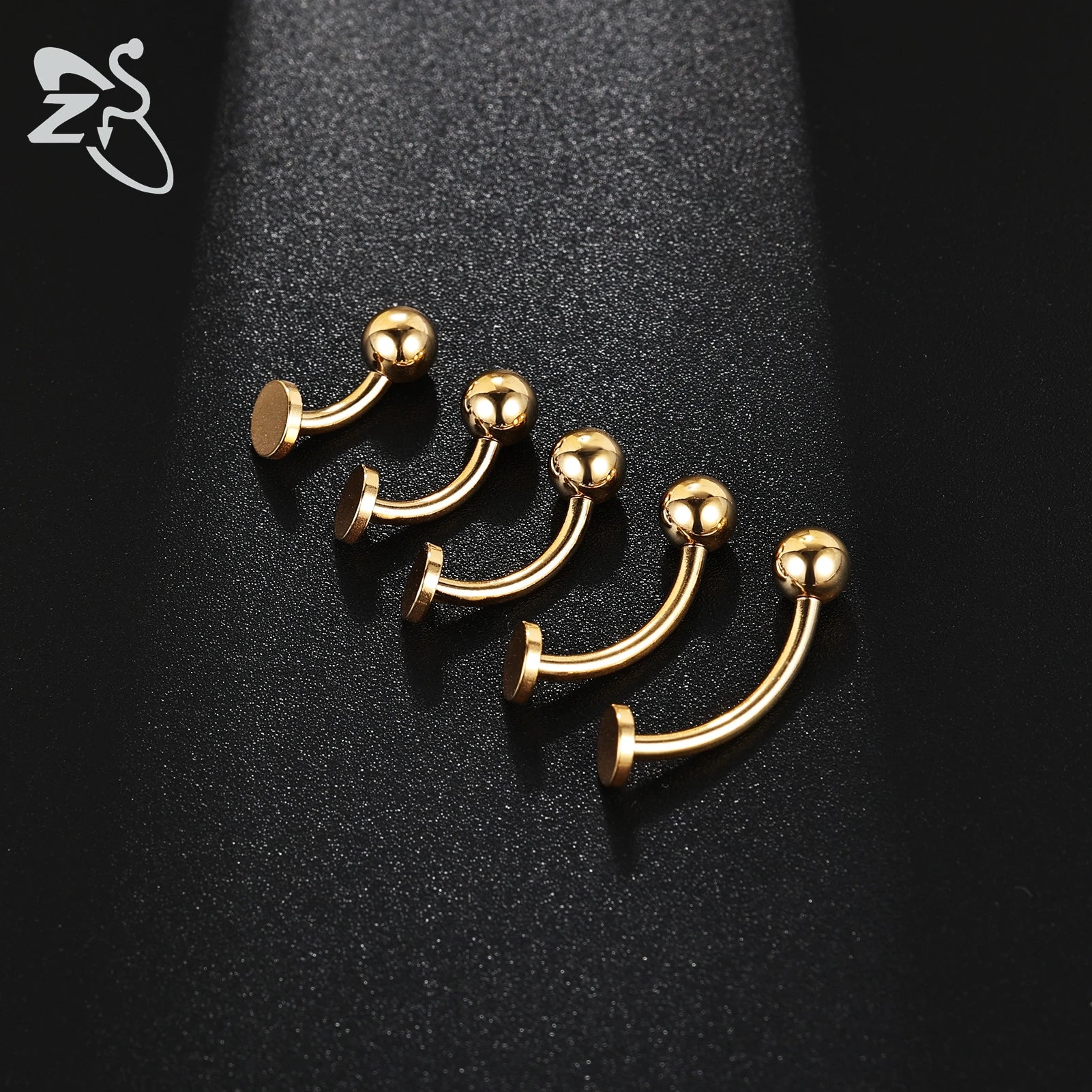 ZS 1 Piece Internal Thread Stainless Steel Belly Button Ring Floating Navel Piercings 14G Curved Umbilical Ring Jewelry 6MM-14MM Badiee Stylez