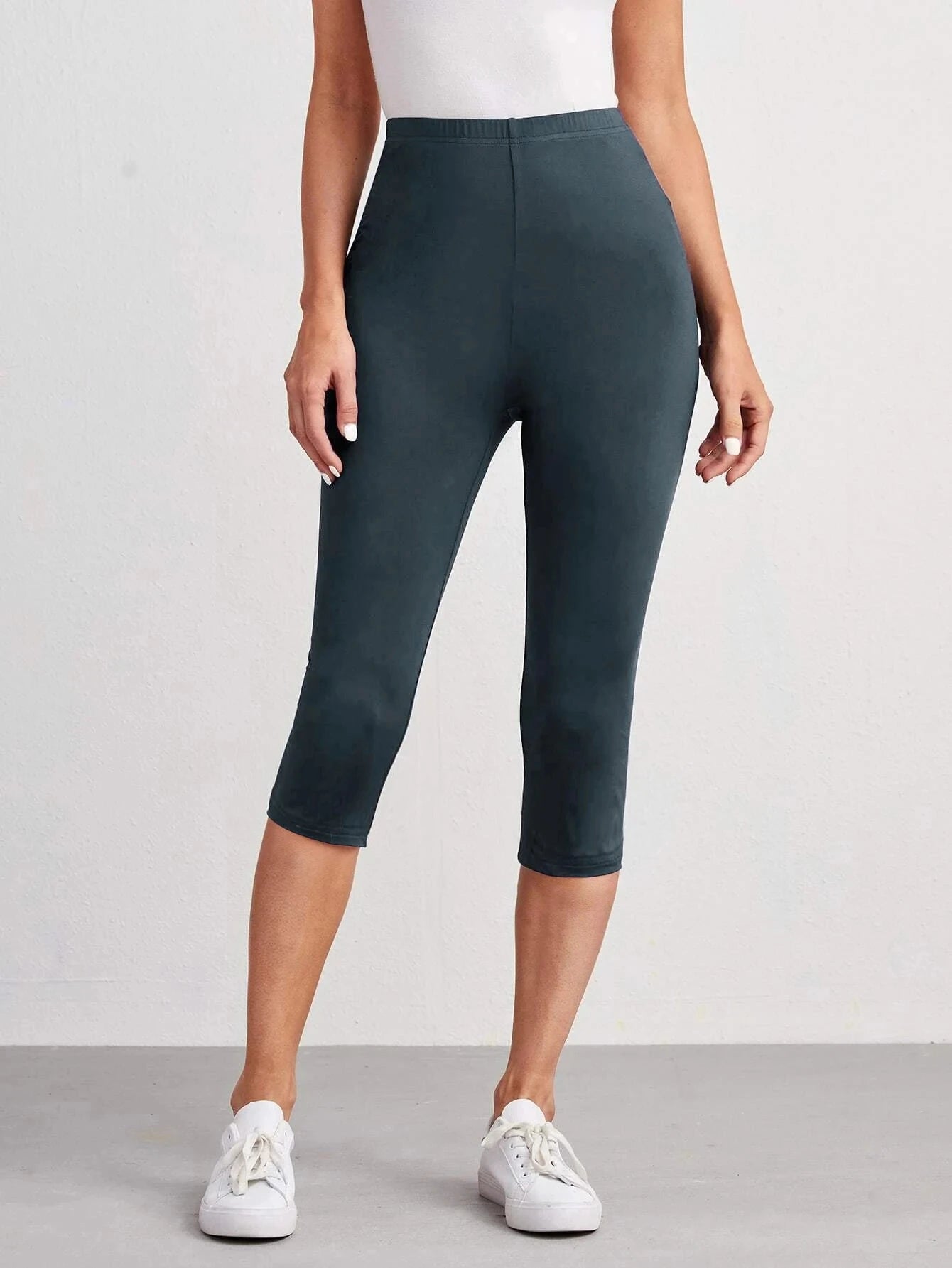 Ultra Soft Capri For S-XXXL Women Pants Fitness Sweatpants No Perspective Exercise Running Yoga Exercise Capri Tight Pants Gray