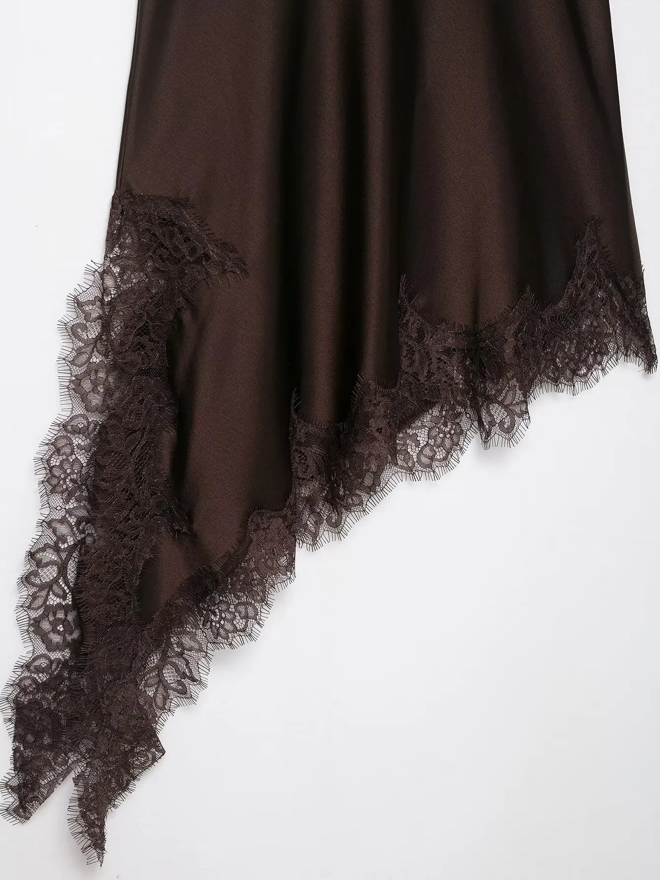 Satin Sexy Lace Spliced Short Sling Dress Women Sleeveless Backless Asymmetric Sexy Party Dresses 2025 Summer Lady Dress ﻿ Badiee Stylez