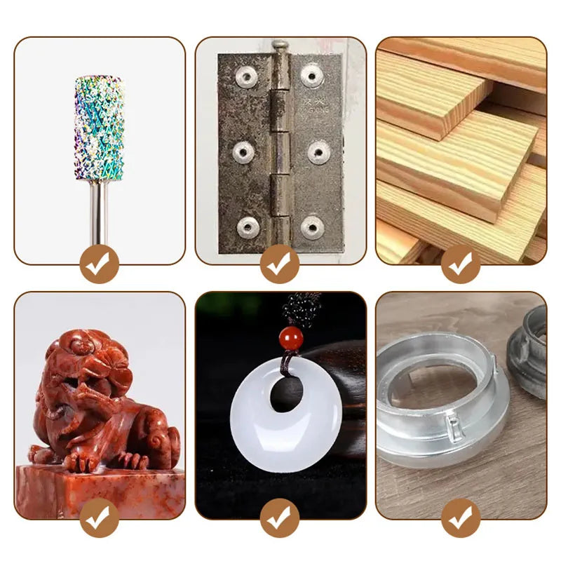 Nail Drill Bit Cleaning Brush Manicure Grinding Head Dual Brush Electric Drills Copper Wire Drill Brush Cleaner Nail Art Tools