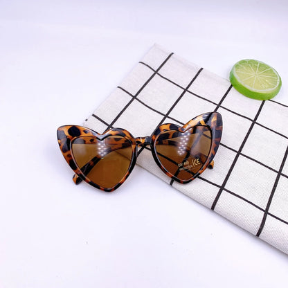 New Peach Heart Children's Frame Fashion Sunglasses Personality Boys and Girls Children's Glasses Sunglasses Outdoor Sunvisor Leopard print