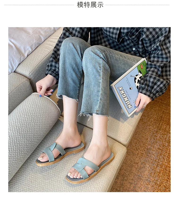 Women's Summer Slides Sandals - Cross Band Design, Ultra Soft Anti-Slip Sole, Lightweight House Slippers for Women, Beach Walkin