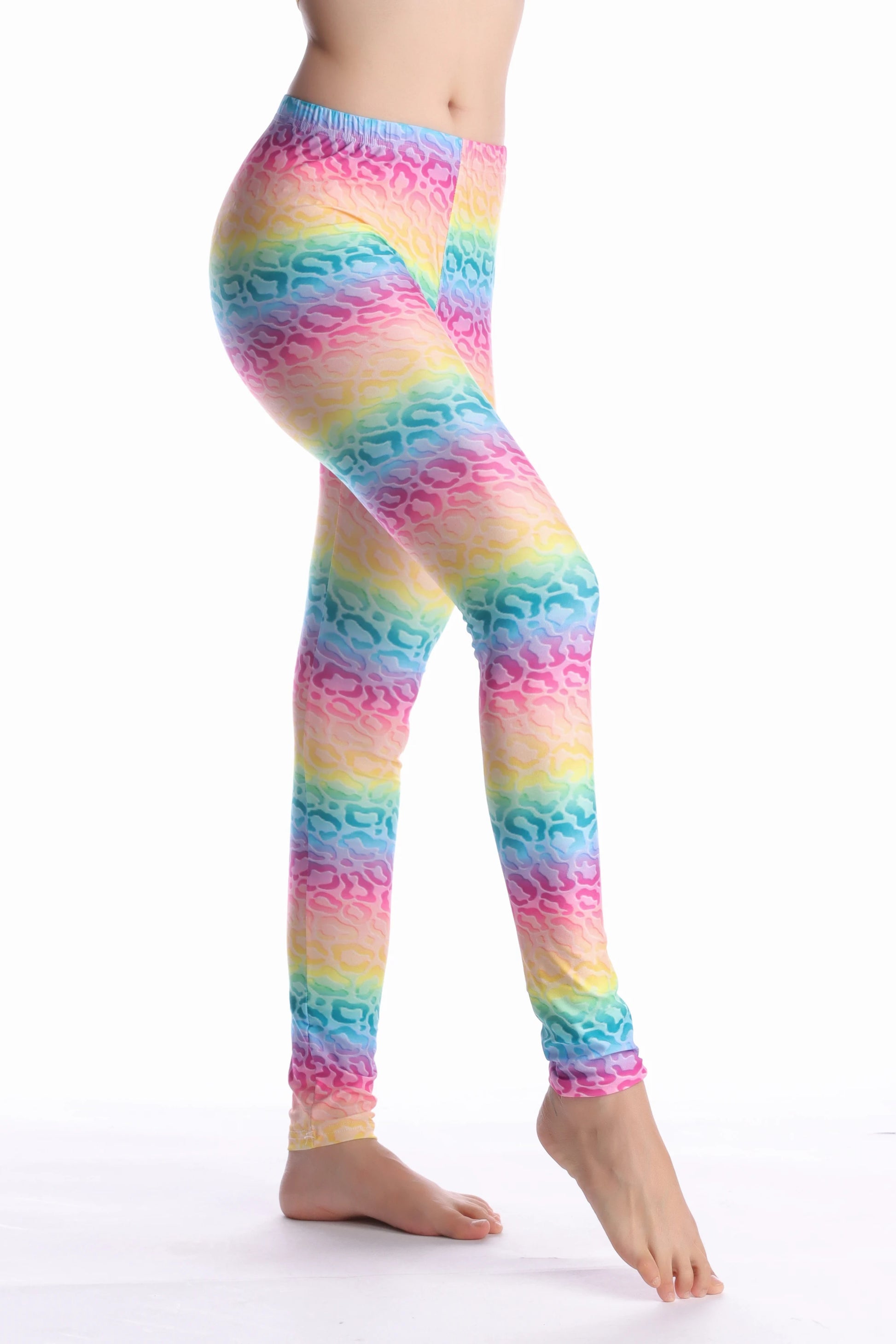 Women Leggings High Waist Cartoon Comic Beauty Print Trousers Soft Female Casual Elastic Pant