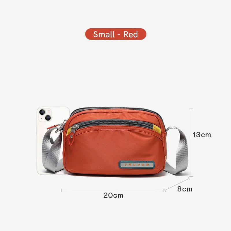 Fouvor Women Shoulder Bag Trend 2025 Nylon Small Crossbody Bag Fashion Sports Waterproof High End Messenger Bags Ladies 2587-19 Red