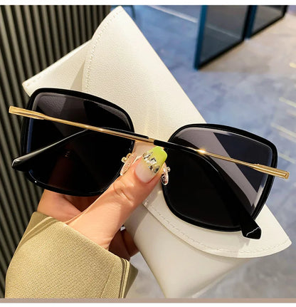 Fashion Square Sunglasses Women New Retro Decoration Glasses Men Leopard Blue Sun Glasses Gradient Shades UV400 Eyewear
