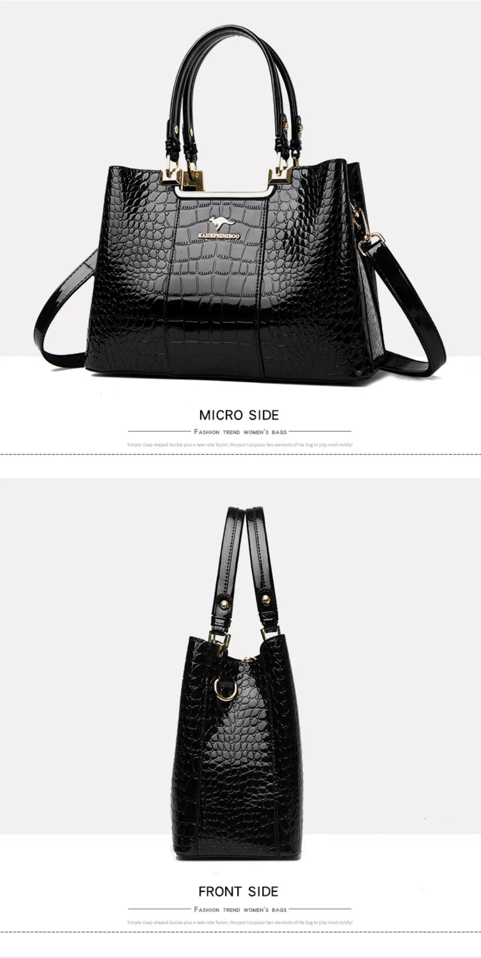 Three Layers Women Shoulder Bags Luxury Designer High Quality Patent Leather Messenger Casual Tote Bag Large Capacity Hand bags