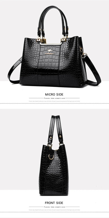 Three Layers Women Shoulder Bags Luxury Designer High Quality Patent Leather Messenger Casual Tote Bag Large Capacity Hand bags