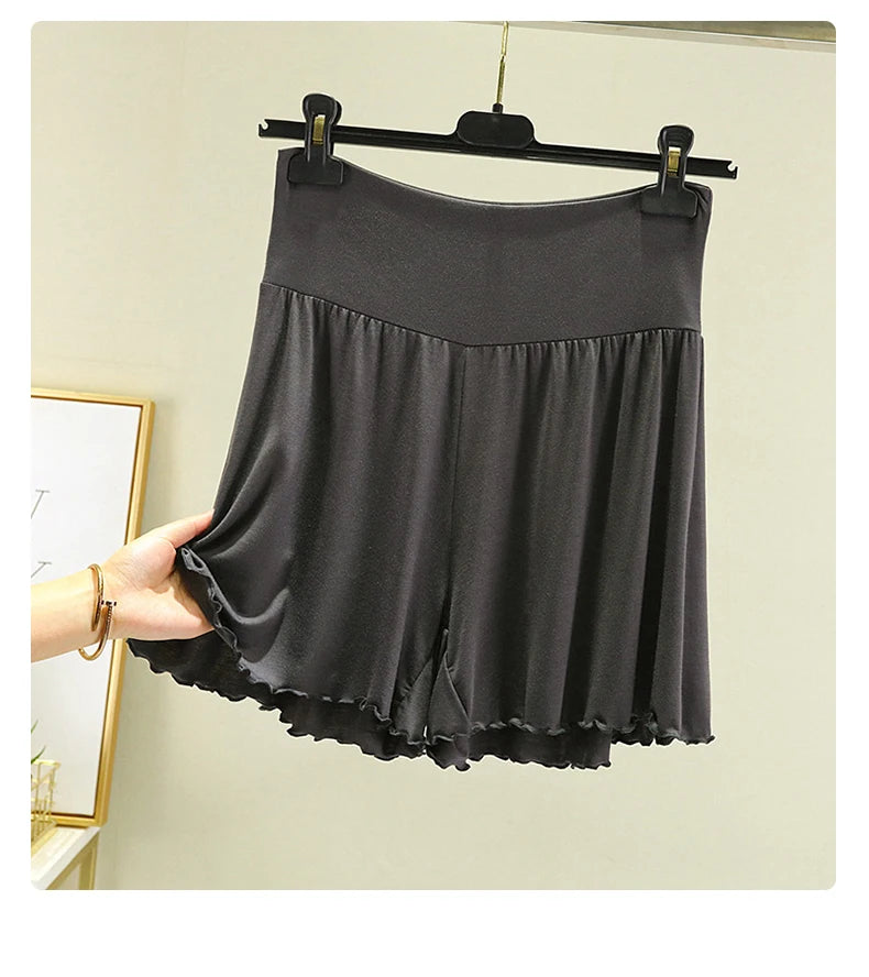 Modal Summer Shorts Sleep Bottoms Women Pure Color Casual Sleepwear Pants 2023 Loose Short Home Wide Leg Pants