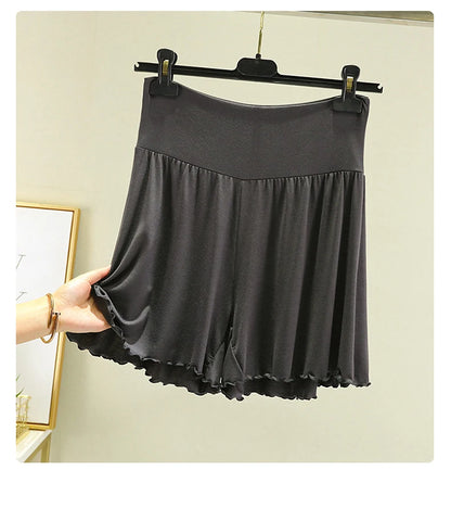 Modal Summer Shorts Sleep Bottoms Women Pure Color Casual Sleepwear Pants 2023 Loose Short Home Wide Leg Pants