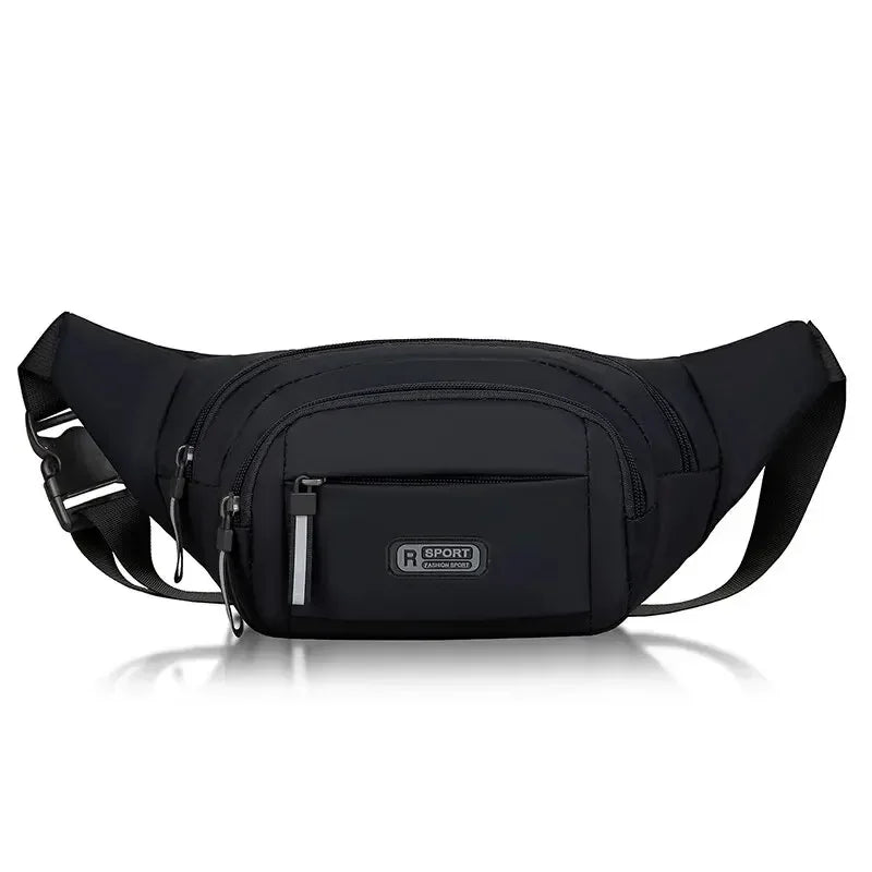Men Canvas Fit Waistpack Mobile Fanny Waist Packs Men's Sports Outdoor Leisure Running Anti Theft Ultra Thin Invisible Waist Bag Black