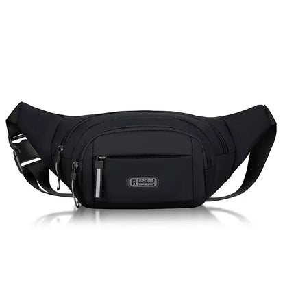 Men Canvas Fit Waistpack Mobile Fanny Waist Packs Men's Sports Outdoor Leisure Running Anti Theft Ultra Thin Invisible Waist Bag Black