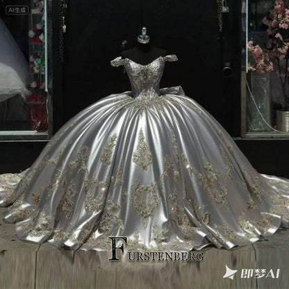 FURSTENBERG Baby Pink 15 Years Quinceneara Dress Bow Bead Cape Formal Party Dress 15 year old quinceanera dresses Customized Badiee Stylez