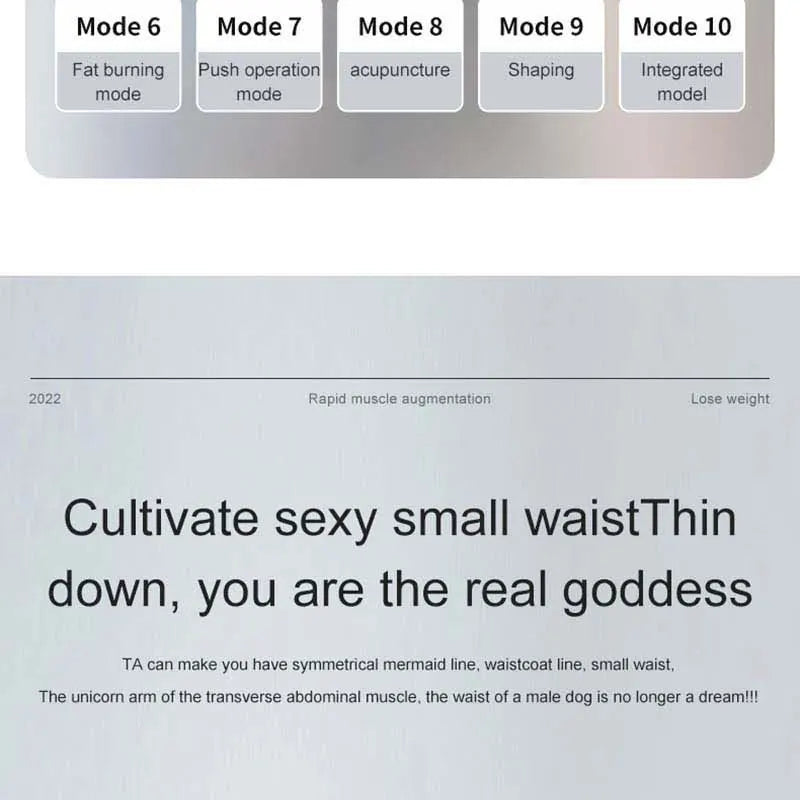 Abs Trainer EMS Abdominal Muscle Stimulator Electric Toning Belt USB Recharge Waist Belly Weight Loss Home Gym Fitness Equiment