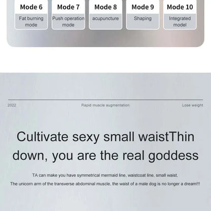 Abs Trainer EMS Abdominal Muscle Stimulator Electric Toning Belt USB Recharge Waist Belly Weight Loss Home Gym Fitness Equiment