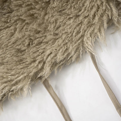 BKLD Sexy Temperament Fluffy Tops For Women High Street Y2K Nightclub Outfits Faux Fur Backless Lacing Solid 2025 Vest Waistcoat