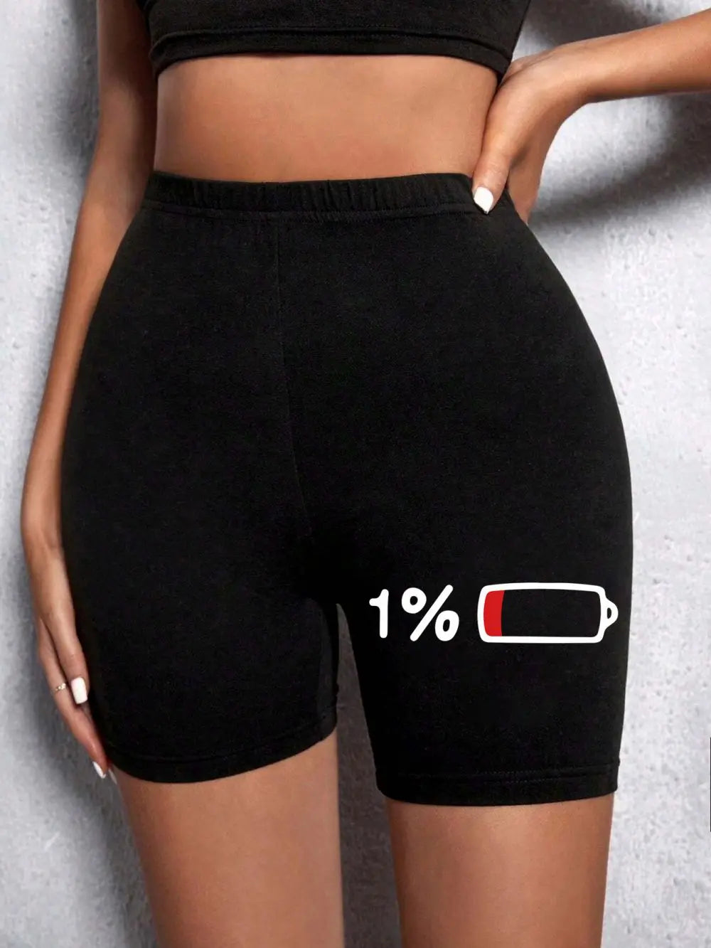 Trend Women Sports Shorts Simple White Line Letter Graphic Print Tight Shorts High Elastic Comfortable Soft Thin Female Clothes Black 6
