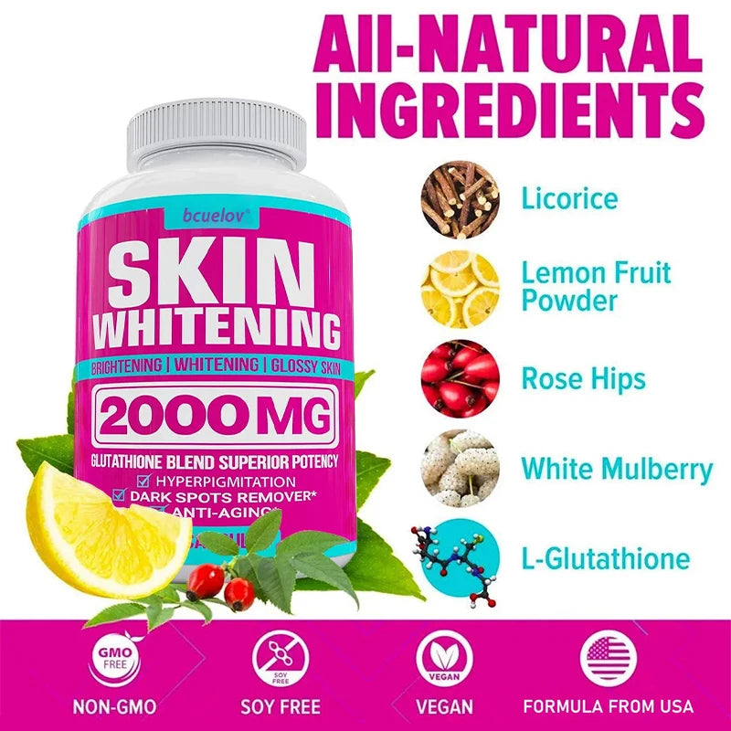 Glutathione Complex Capsules - Powerful Antioxidant, Reduces Hyperpigmentation, Alleviates Dark Spots, Moisturizes Skin Badiee Stylez