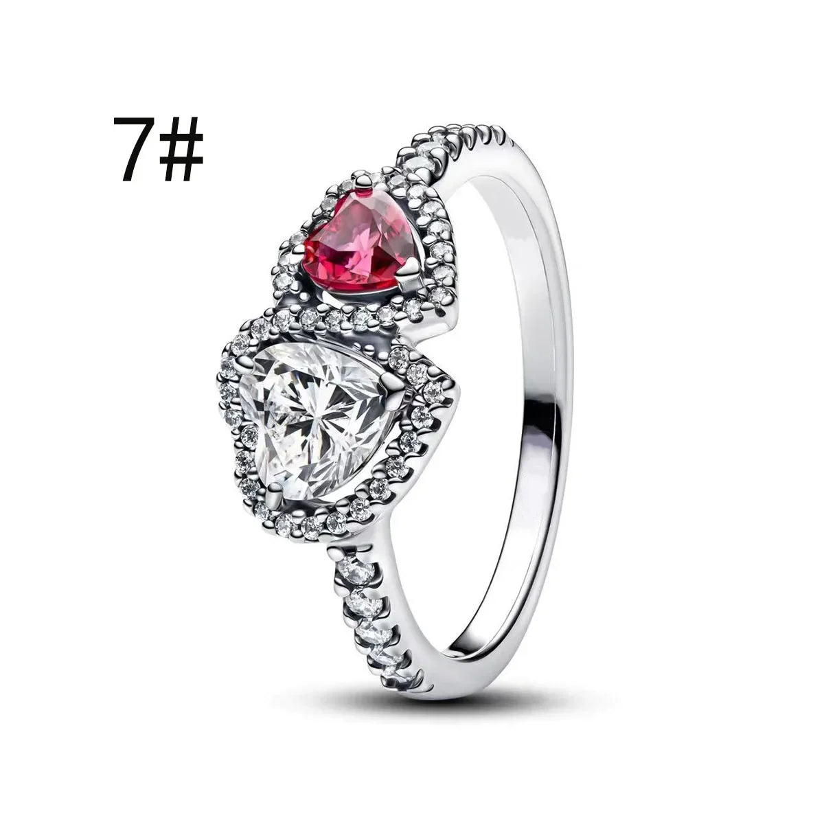 Fine Jewelry Pink Shining Bow Set Ring Earrings Bracelet Necklace Zircon Original 925 Sterling Silver DIY Women DIY Birthdy Gift AMR017-7