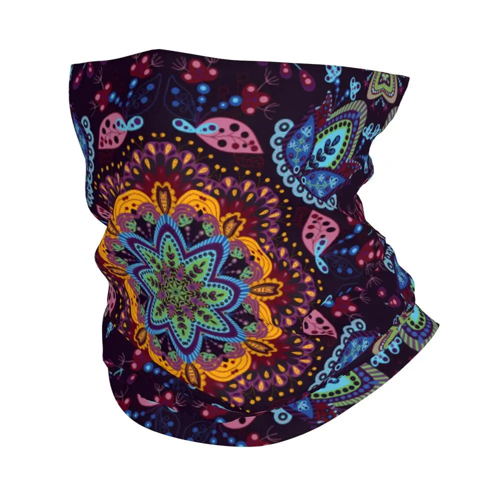 Floral Pattern Thin Wrap Scarf Bandana Neck Gaiter Face Cover Headband