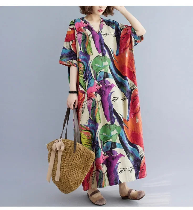 Summer Dress for Women Clothing Long Dress Fashion Clothes Cotton Vintage Harajuku Elegant Streetwear Maxi Beach Dresses