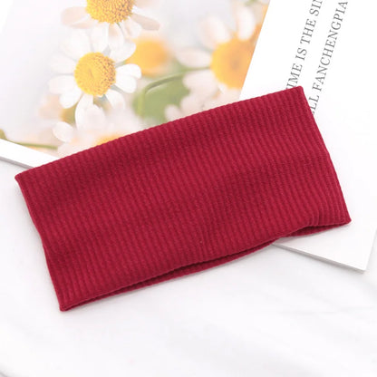 Women Solid Hairband Wide Hair Bands Elastic Headband Makeup Hair Hoop Yoga Vintag Headwrap Hairstyles Fashion Hair Accessories Red One Size