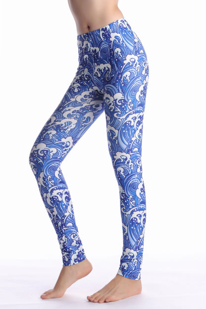 Women Leggings High Waist Cartoon Comic Beauty Print Trousers Soft Female Casual Elastic Pant