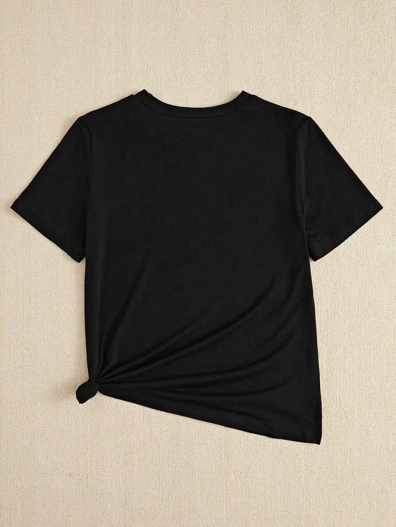 Plus Size Stylish Black Tee With Ace Of Spades Graphic For Bold Fashion Statements