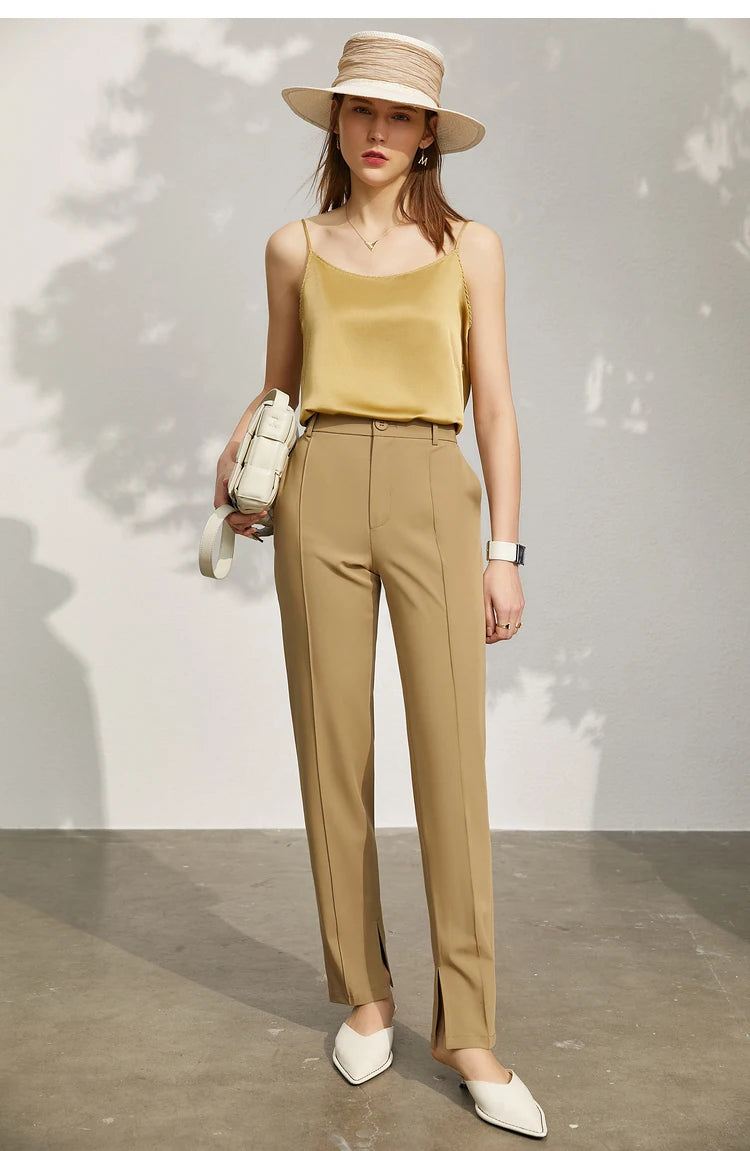 AMII Minimalism Sleeveless Top Women 2024 Summer New Camisole&Vest Office Lady Straight Chiffon Casual Female Clothing 12140330