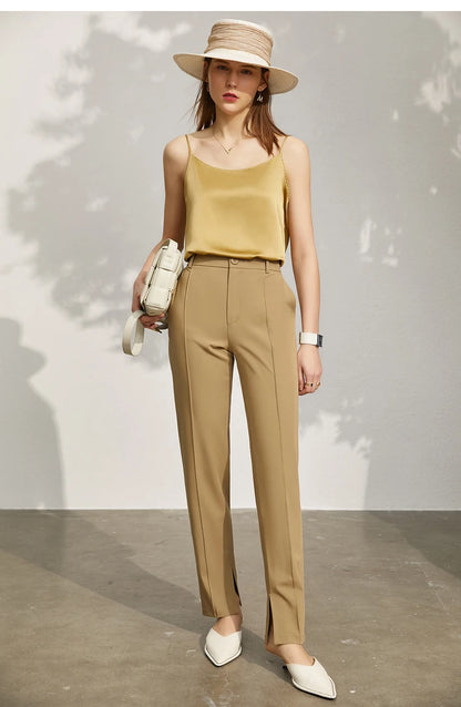 AMII Minimalism Sleeveless Top Women 2024 Summer New Camisole&Vest Office Lady Straight Chiffon Casual Female Clothing 12140330