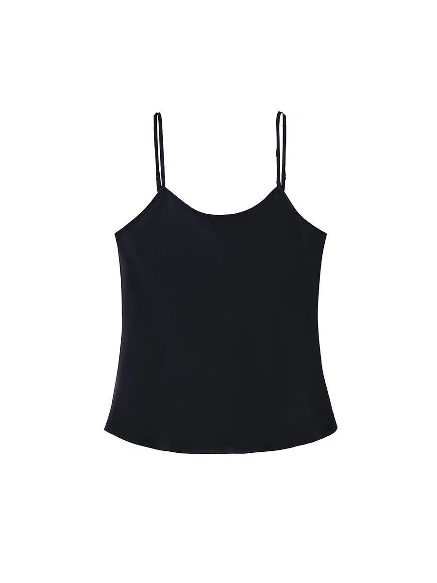 SuyaDream, Women 100%Real Silk Camisoles, 19MM, Solid Cozy Camis, 2024 Spring Summer Basic T shirts, White, Pink, Beige black