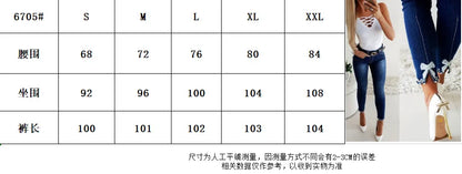 Fashion Skinny Jeans Female Summer Casual Pants Trousers Ladies Vintage High Waisted Jeans Women Bleached Women's Pencil Pants