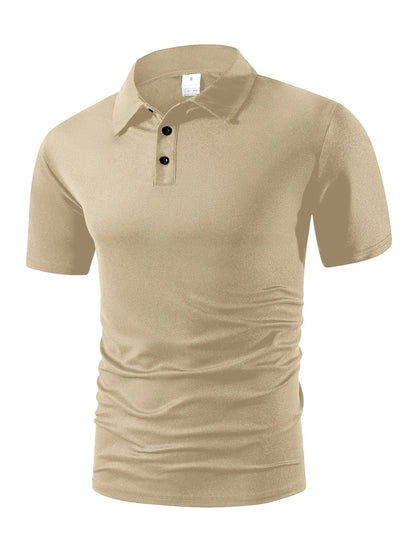 Men's Trendy Polo Shirt - Breathable Solid Color Casual Tee for Effortless Summer Style