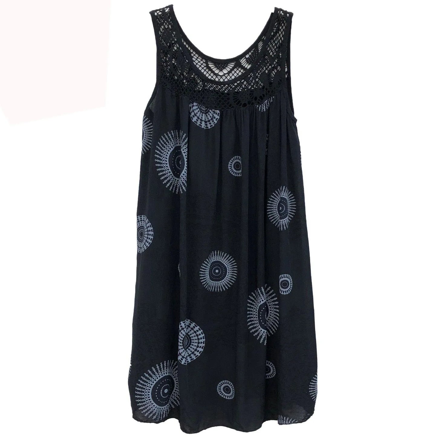 Women's clothing summer sleeveless camisole dress lace print sleeveless large swing loose sexy dress long skirt plus size black