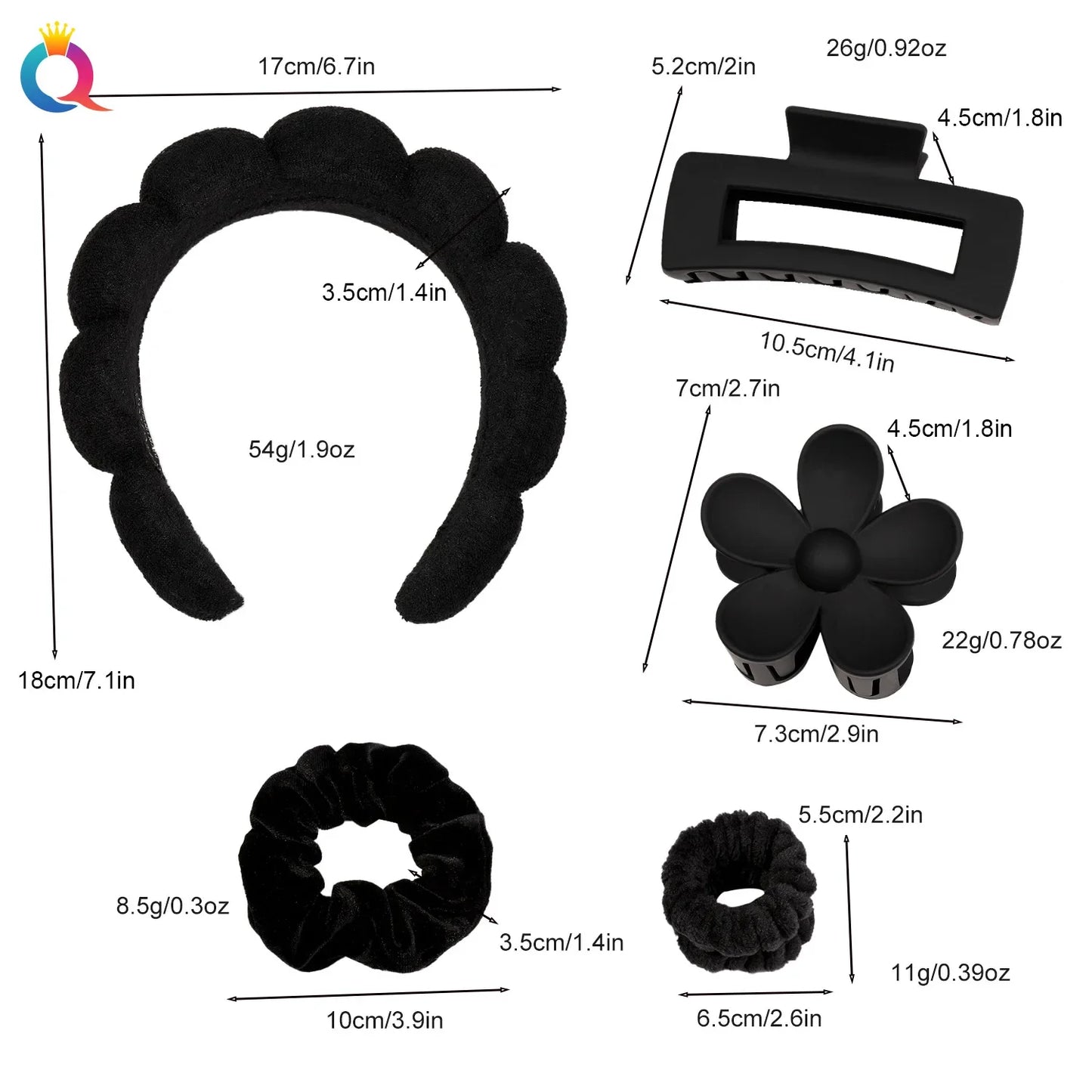 Wash Face Headbands For Women Puffy Sponge Hair Bands Cuff Waterproof Bands Absorbent Wristbands Girls Hair Accessories Set Badiee Stylez