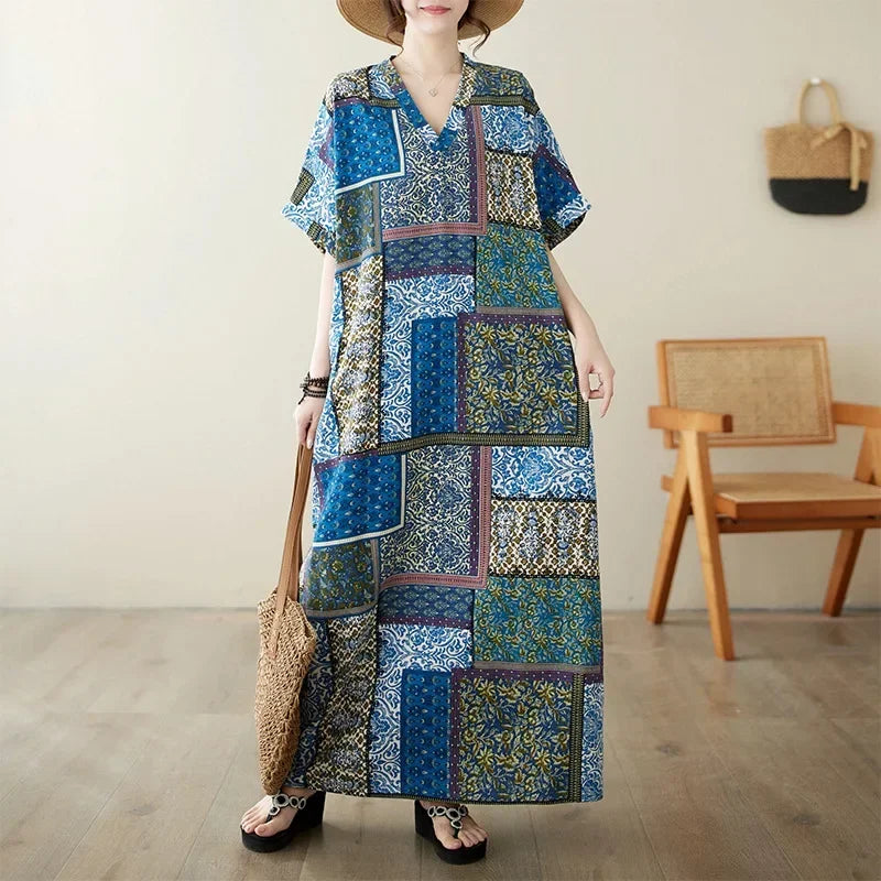 Summer Dress for Women Clothing Long Dress Fashion Clothes Cotton Vintage Harajuku Elegant Streetwear Maxi Beach Dresses W One Size